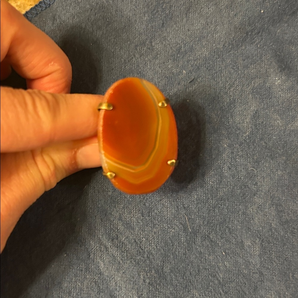 Agate Orange Rock Statement Ring - image 2